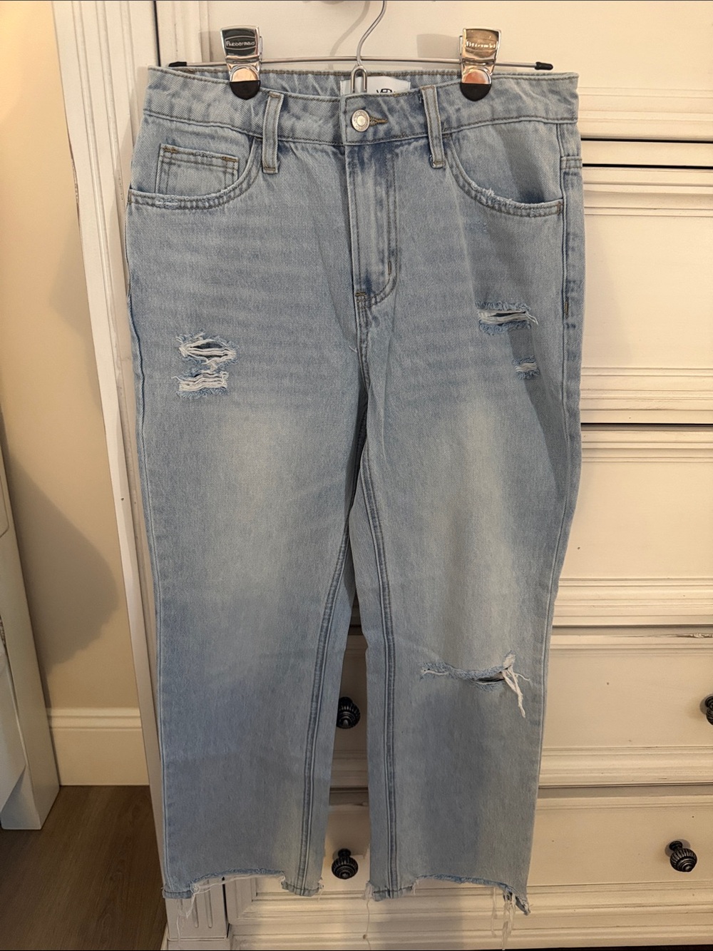 Vervet Light Wash Distressed Women's Jeans - Casual Straight Leg